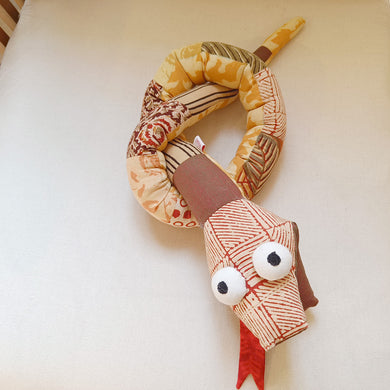 Handmade Patchwork stuffed toy snake – 105 cm long