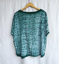 Load image into Gallery viewer, Green Ripples - Soft Shibori Cotton Top