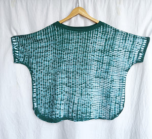 Green Ripples - Soft Shibori Cotton Top