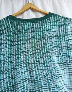 Green Ripples - Soft Shibori Cotton Top