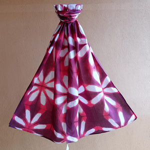 Pink Starburst - Cotton Shibori Stoles (22 inches by 80 inches)