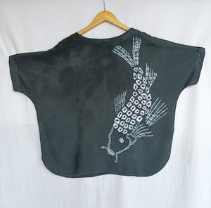 Black beauty - Soft Shibori Cotton Top