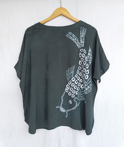 Black beauty - Soft Shibori Cotton Top