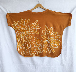 Orange Slices - Soft Shibori Cotton Top