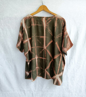 Earthen cracks - Soft Shibori Cotton Top