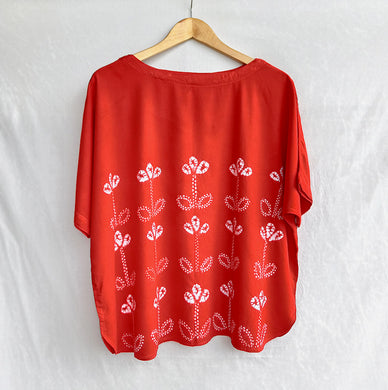 Ferns and Petals - Soft Shibori Cotton Top