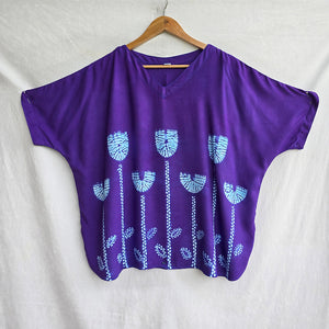 Deep Purple - Soft Shibori Cotton Top