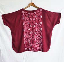 Load image into Gallery viewer, Red Mosaic - Soft Shibori Cotton Top