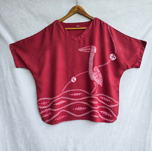 Load image into Gallery viewer, Red Stork - Soft Shibori Cotton Top
