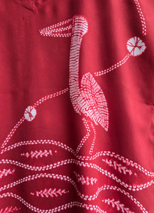 Red Stork - Soft Shibori Cotton Top