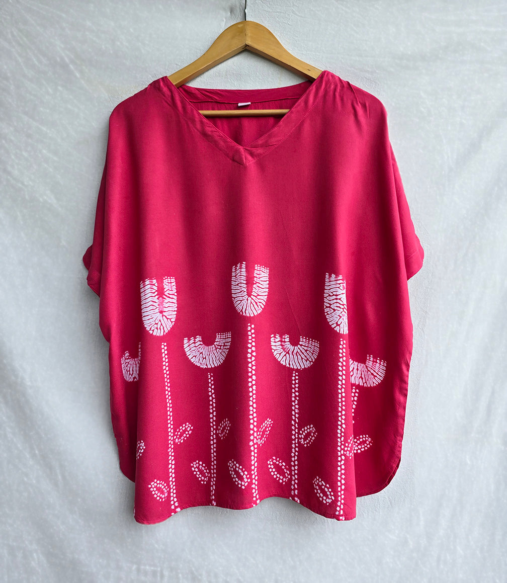 Wild Grass - Soft Shibori Cotton Top