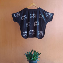 Load image into Gallery viewer, Elephants - Soft Shibori Cotton Top