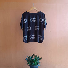 Load image into Gallery viewer, Elephants - Soft Shibori Cotton Top