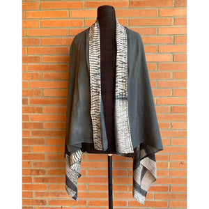 Black Shards - Cotton Shibori Cape