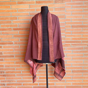 Maroon Shards - Cotton Shibori Cape
