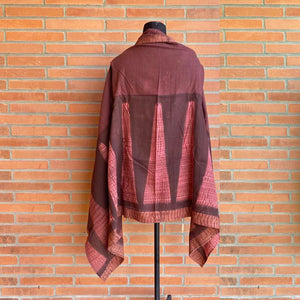 Maroon Shards - Cotton Shibori Cape