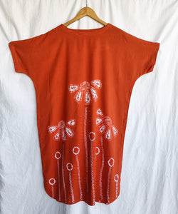 Orange Bloom - Cotton Shibori Dress
