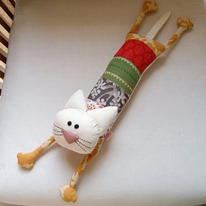 Patches the kitty – Upcycled handmade soft toy (4"/20")