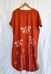 Orange Bloom - Cotton Shibori Dress