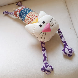 Greebo the Kitty – Upcycled handmade soft toy (4"/20")