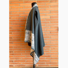 Load image into Gallery viewer, Charcoal - Cotton Shibori Cape