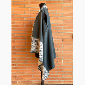 Charcoal - Cotton Shibori Cape