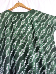 Green Showers - Cotton Shibori Dress
