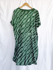 Green Showers - Cotton Shibori Dress