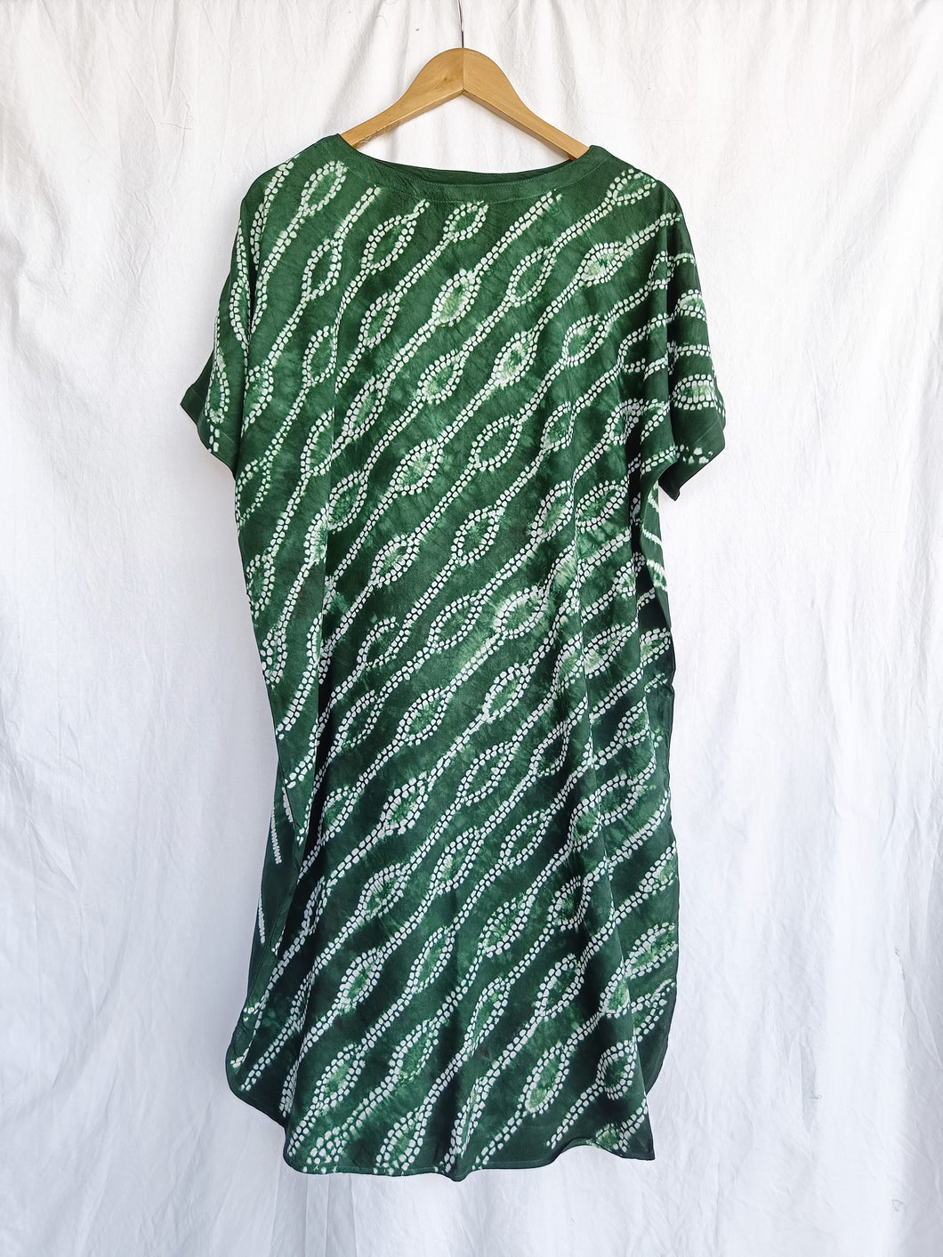 Green Showers - Cotton Shibori Dress