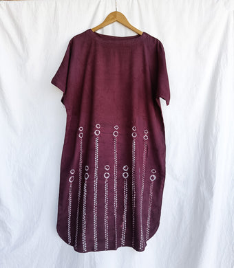 Plump Plums - Cotton Shibori Dress