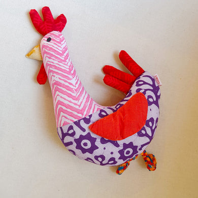 Cilara the Chicken – Upcycled handmade soft toy