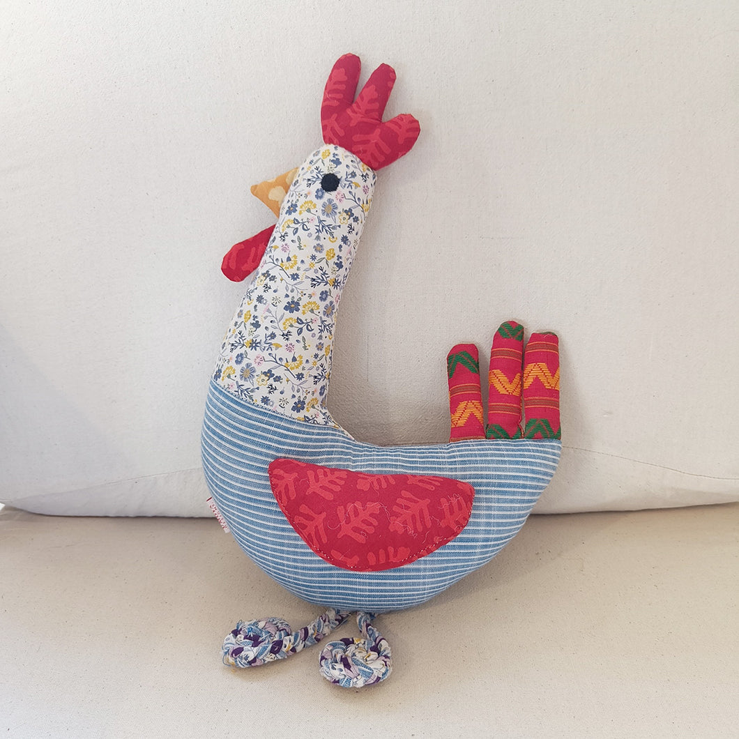 Cyril the Chicken – Upcycled handmade soft toy