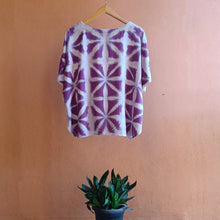 Load image into Gallery viewer, Purple Geometry - Soft Shibori Cotton Top