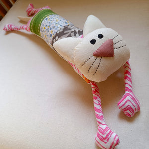 Fleebie the Kitty – Upcycled handmade soft toy