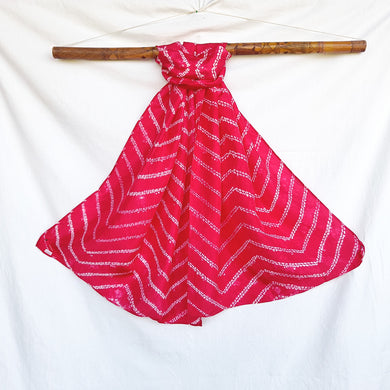 Pink Zig Zag -  Silk Shibori Stoles (22 inches by 80 inches)
