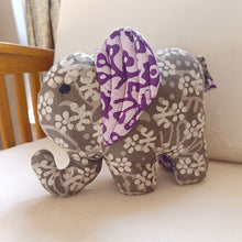 Load image into Gallery viewer, Pearl the Elephant - Handmade soft toy elephant (9”/7”/3”)