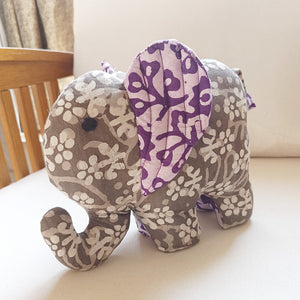 Pearl the Elephant - Handmade soft toy elephant (9”/7”/3”)