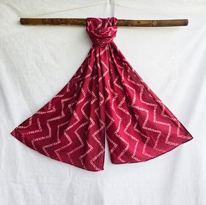 Brick Red - Cotton Shibori Stoles (22 inches by 80 inches)