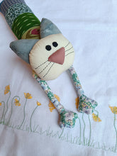 Load image into Gallery viewer, Greebo the Kitty – Upcycled handmade soft toy (4&quot;/20&quot;)