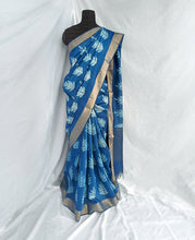 Load image into Gallery viewer, Cool Ferns - Tussar Silk Shibori Saree