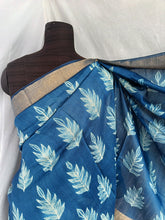 Load image into Gallery viewer, Cool Ferns - Tussar Silk Shibori Saree