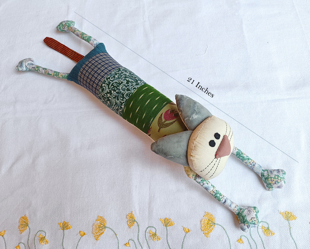 Greebo the Kitty – Upcycled handmade soft toy (4