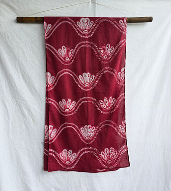 Red Lotus - Cotton Shibori Stole