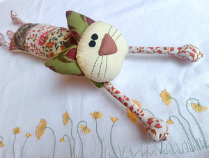 Franco the Kitty – Upcycled handmade soft toy