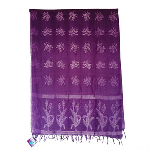 Pressed flowers - Tussar Silk Shibori Dupatta
