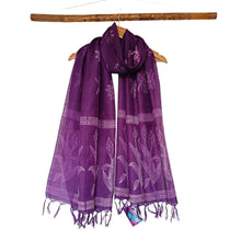 Load image into Gallery viewer, Pressed flowers - Tussar Silk Shibori Dupatta