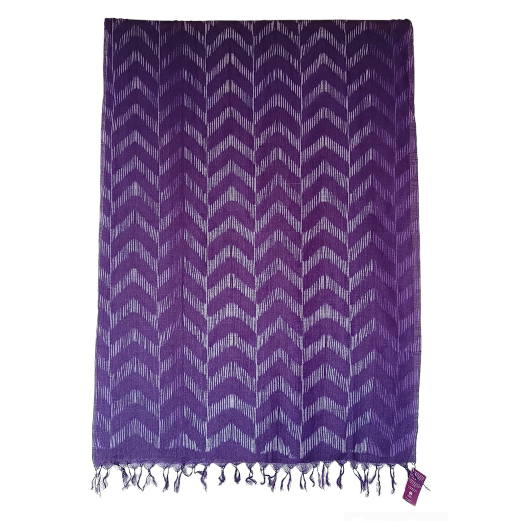 Purple Arrow - Tussar Silk Shibori Dupatta