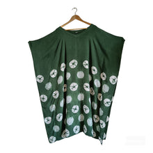 Load image into Gallery viewer, Green Orbs- Cotton Shibori Kaftan