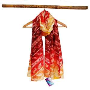 Autumn Leaves -  Silk Shibori Stoles (22 inches by 80 inches)