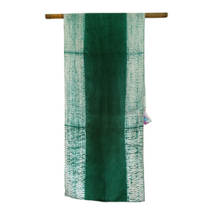 Deep forest green-  Silk Shibori Stoles (22 inches by 80 inches)